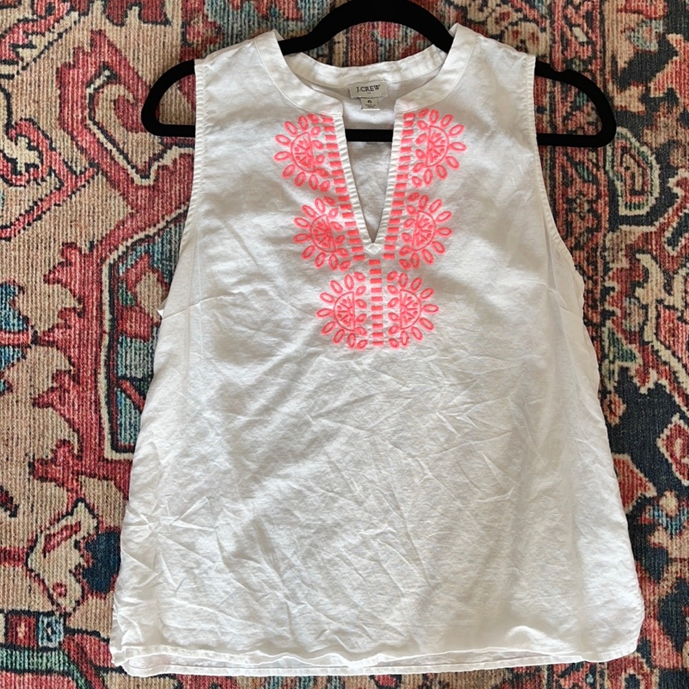 JCrew tunic with pink embroidery -6